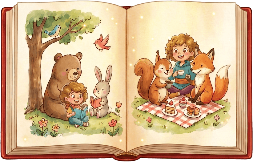 Sample personalized book open spread