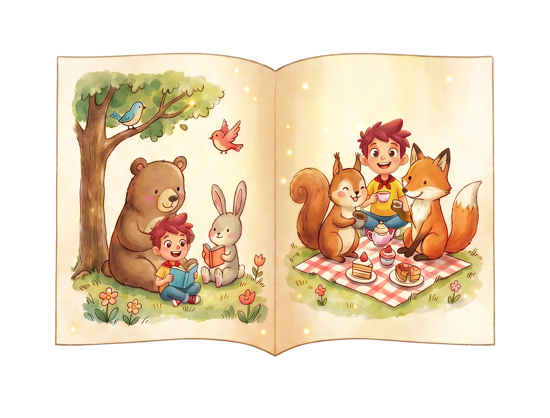 Open illustrated book